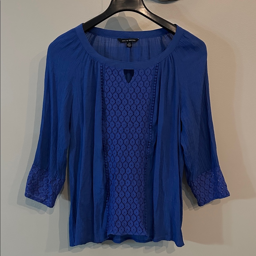 Zac & Rachel Blue Lace Blouse